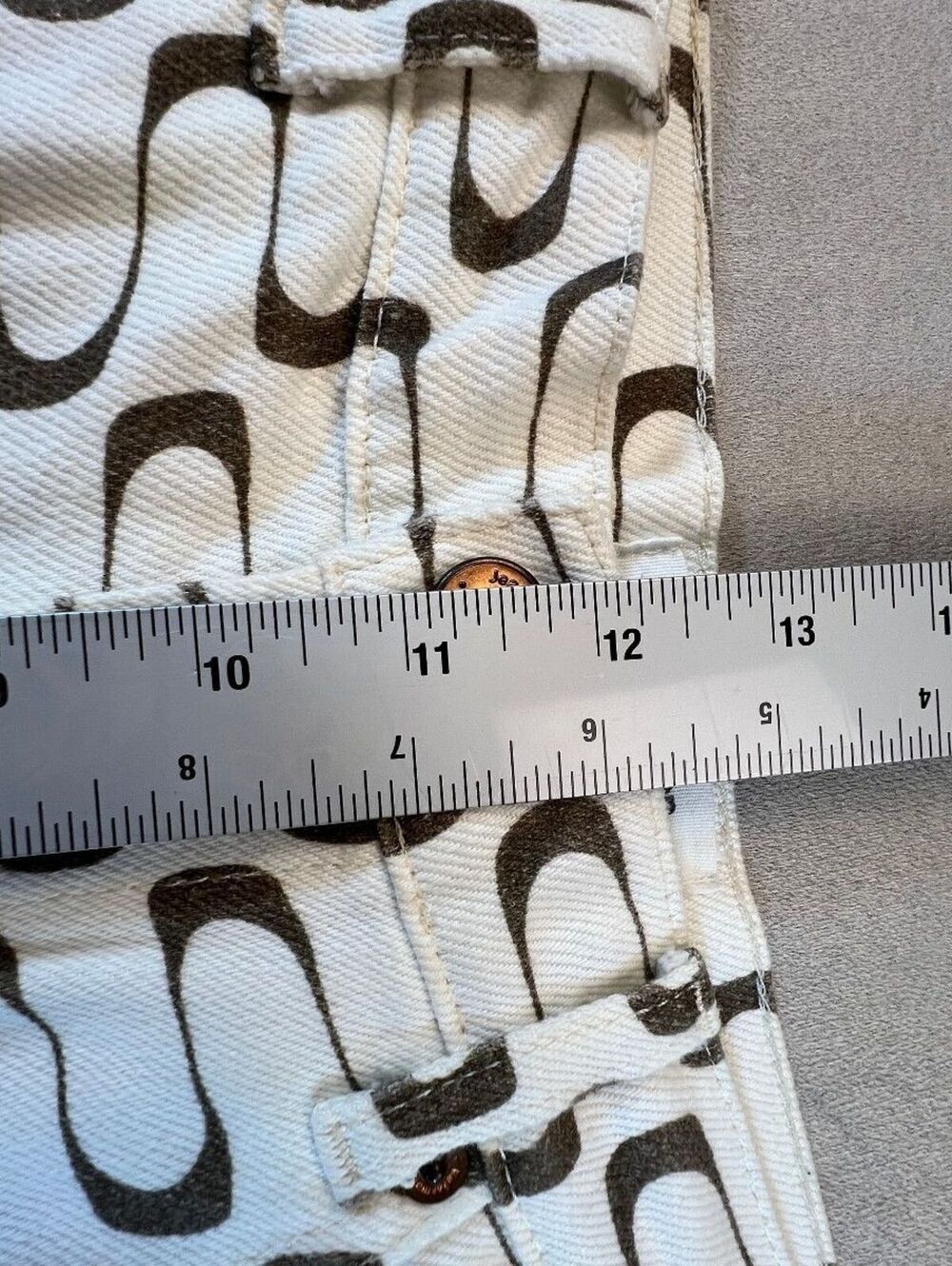 Reformation Mod High Rise Straight Jeans 28 Frequency Print Brown Ivory Organic - Picture 10 of 10